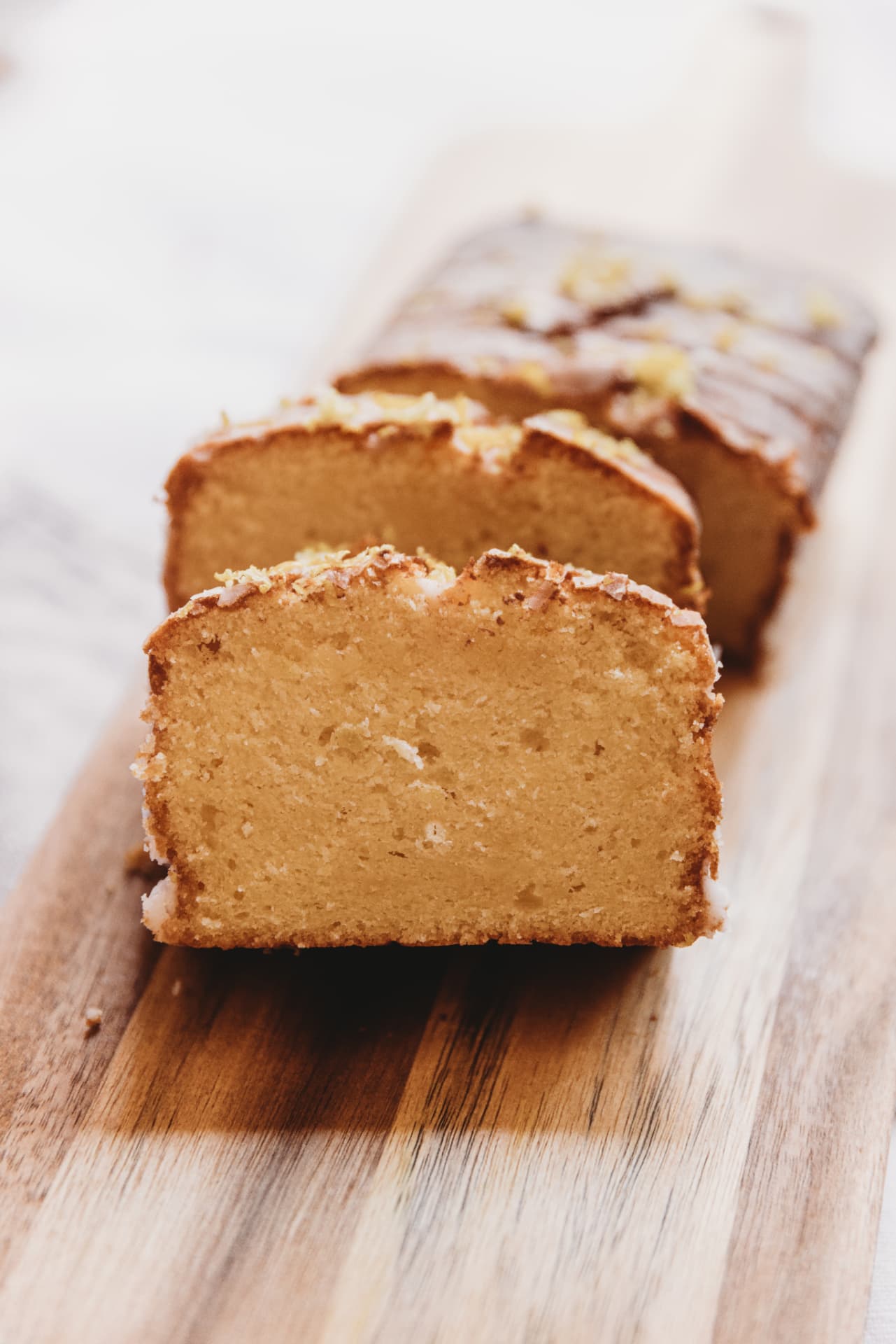 Glazed lemon loaf cake